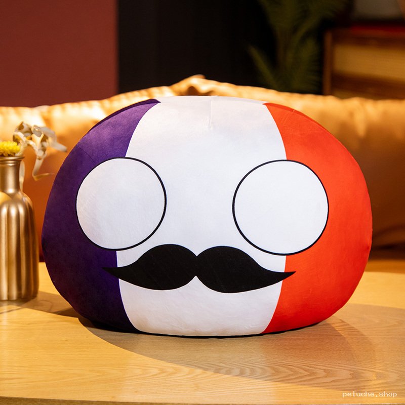 Peluche Countryball France Moustache - Douce et Unique