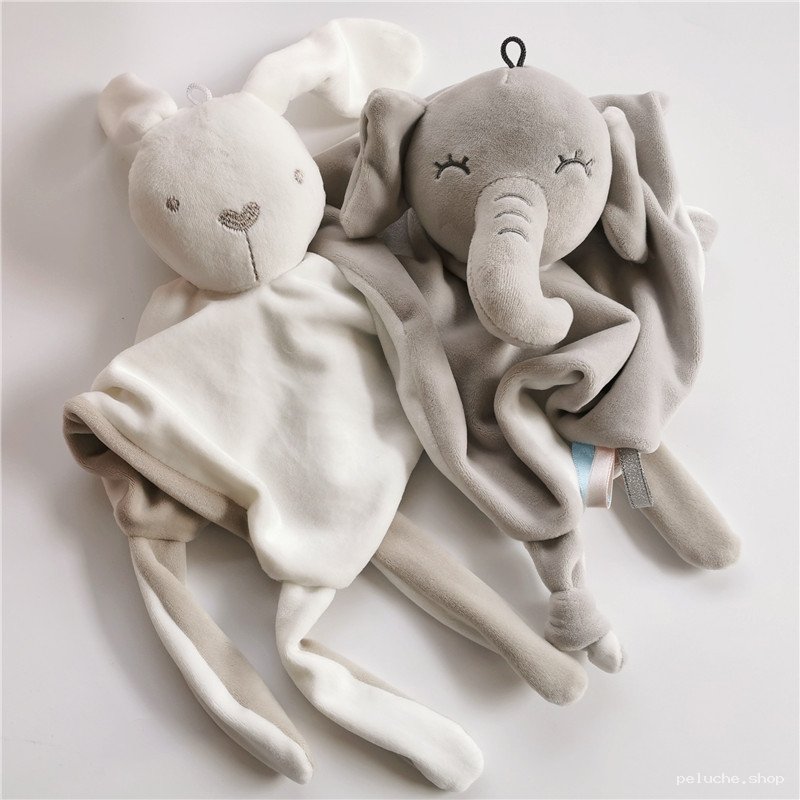 Doudou Lapin et Éléphant - Douceur Réconfortante Bébé
