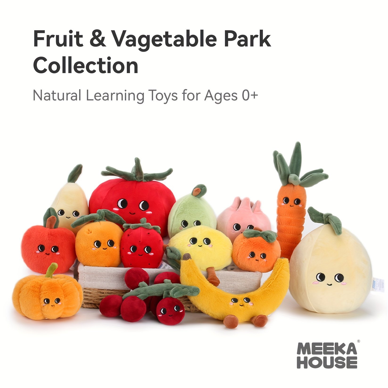 Collection Meeka House - Peluches Fruits & Légumes Éveil Bébé