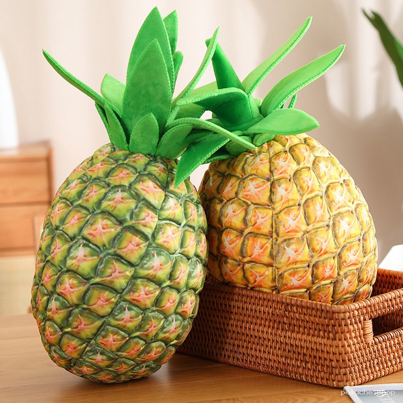 Peluche Ananas Réaliste | Coussin Doux et Décoratif