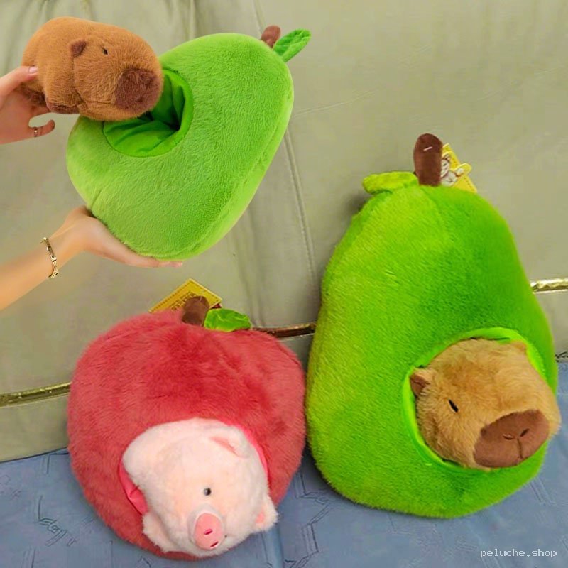 Peluches Capybara Avocat & Cochon Pomme - Douceur et Fun