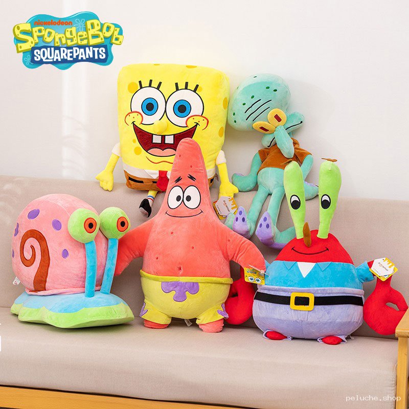 Peluche Bob l'Éponge, Patrick, Carlo, Gary, Krabs | Doux & Fun