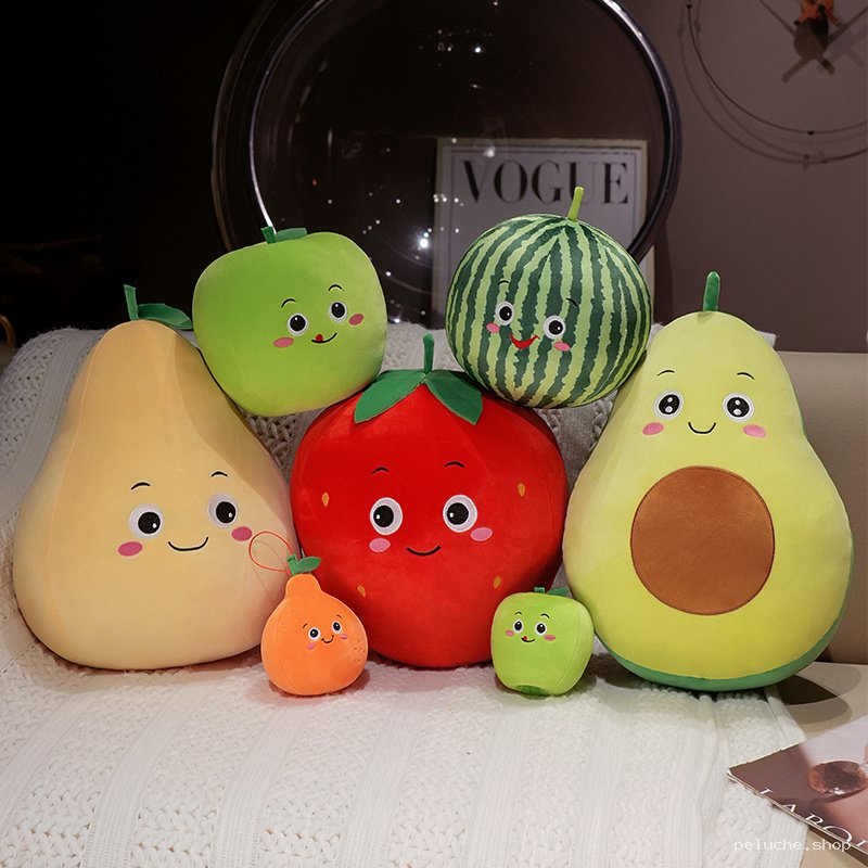 Adorables Peluches Fruits Souriants | Douceur & Décoration