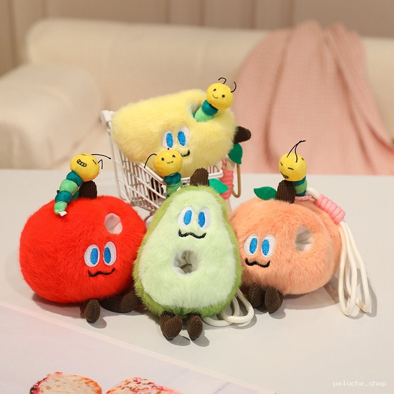 Peluche Fruits Mignons & Vers - Douceur et Compagnons Rigolos