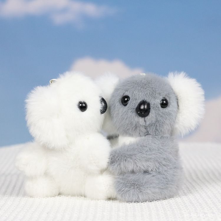 Porte-clés Koala Mignon en Peluche - Blanc et Gris | Duo Amical