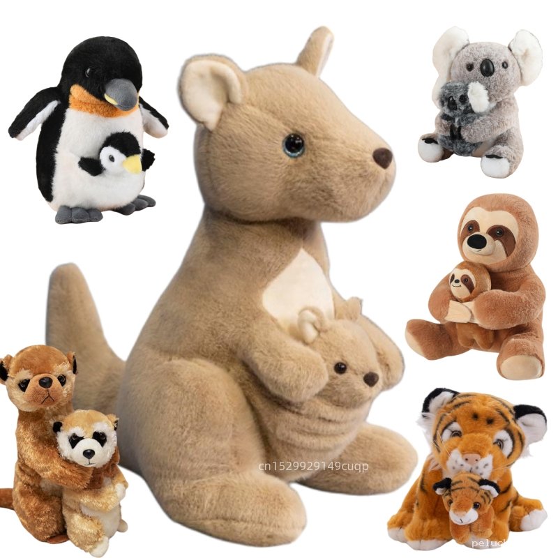 Peluche Mère et Bébé Animaux - Douceur & Tendresse