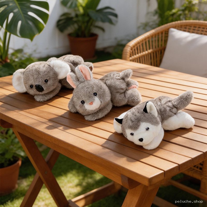 Peluches Adorables : Koala, Lapin & Husky | Cadeau Enfant