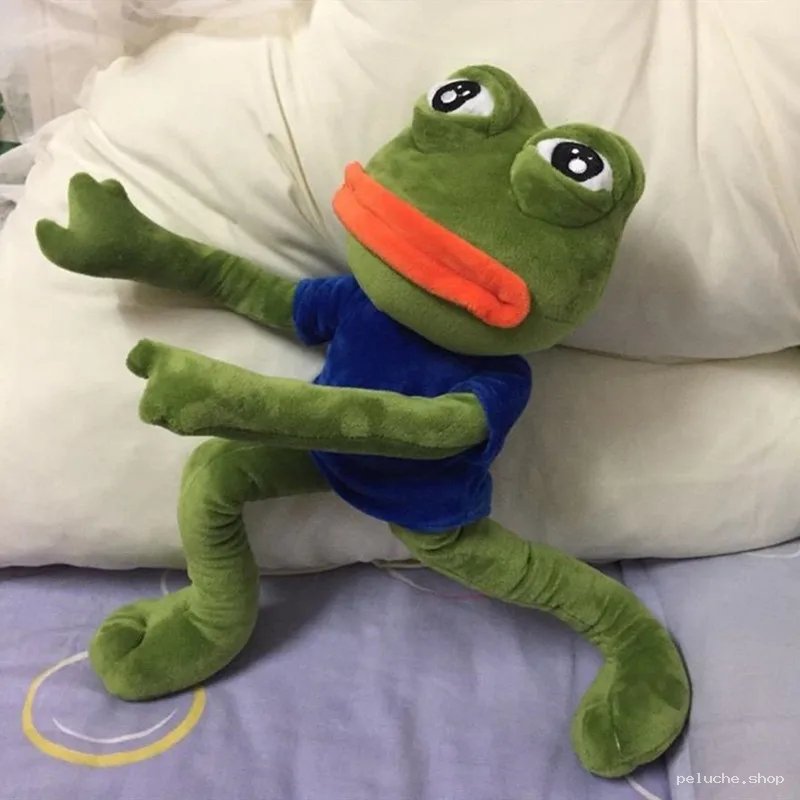 Peluche Pepe the Frog Mème Célèbre | Jouet Vert et Bleu