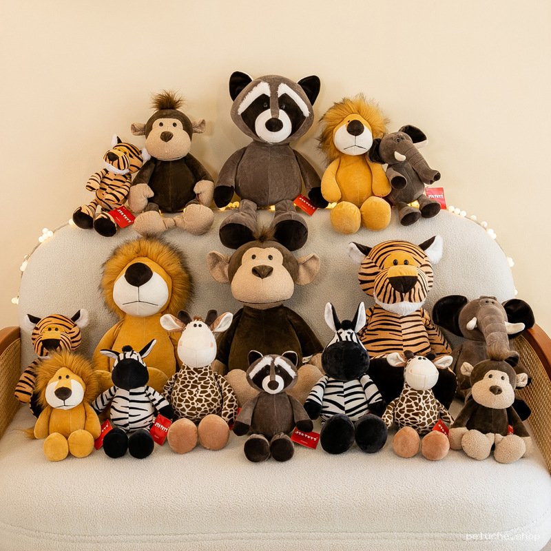 Collection de Peluches Animaux Safari Douces & Adorables