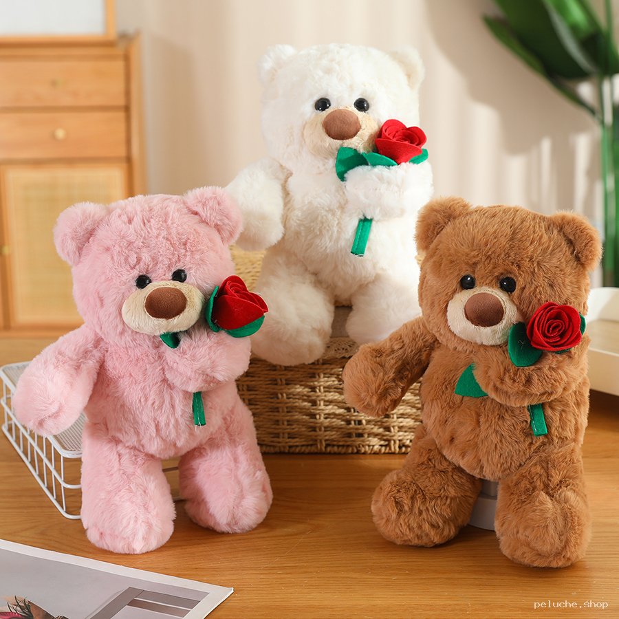Ours en Peluche avec Rose | Doux Cadeau pour Tous
