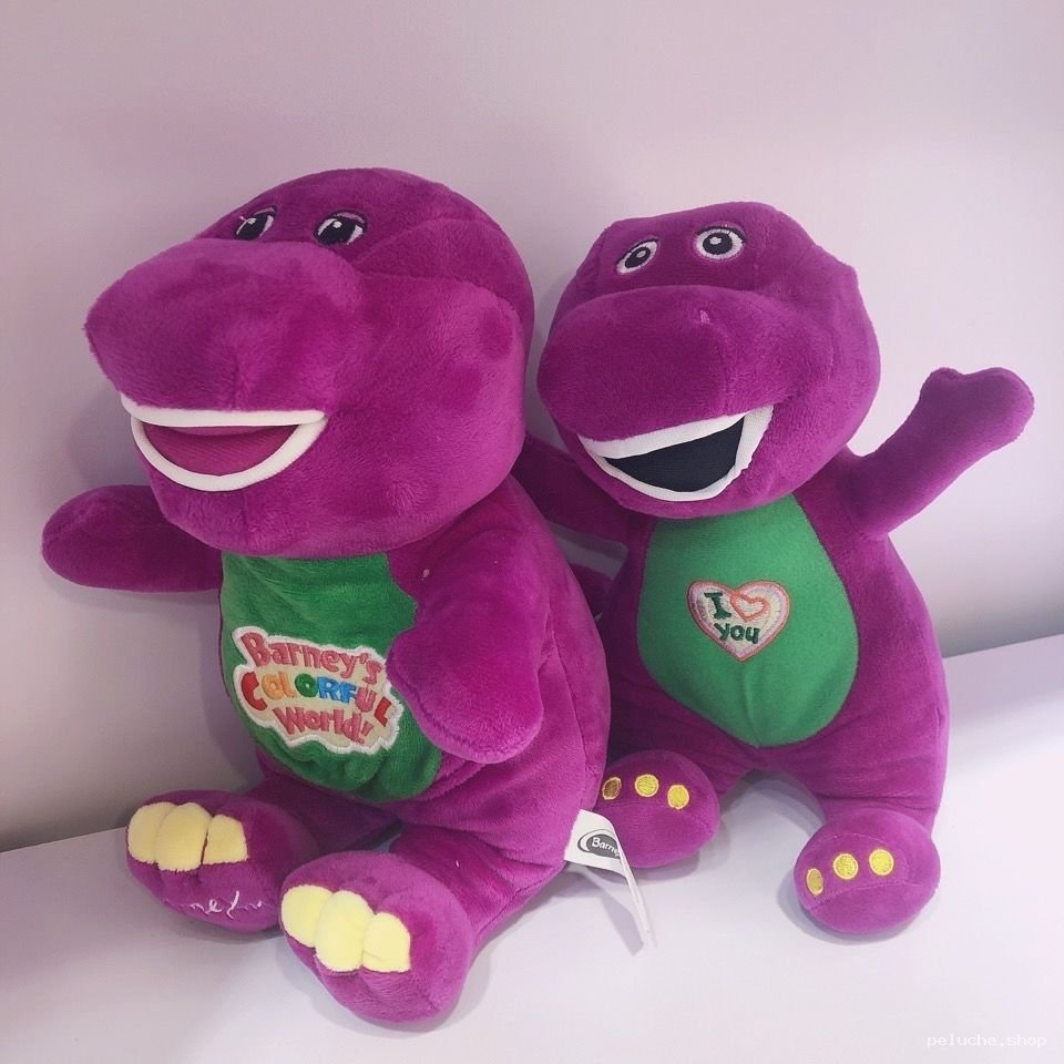 Peluche Barney Dinosaure Violet - Lot de 2 Jouets Doux