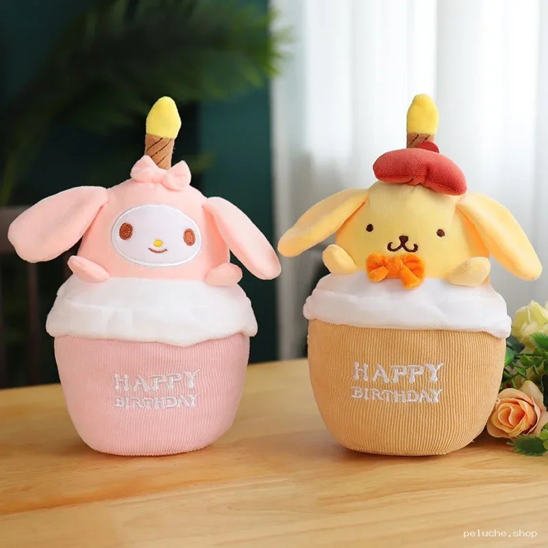 Peluches Sanrio My Melody & Pompompurin Anniversaire Cupcake