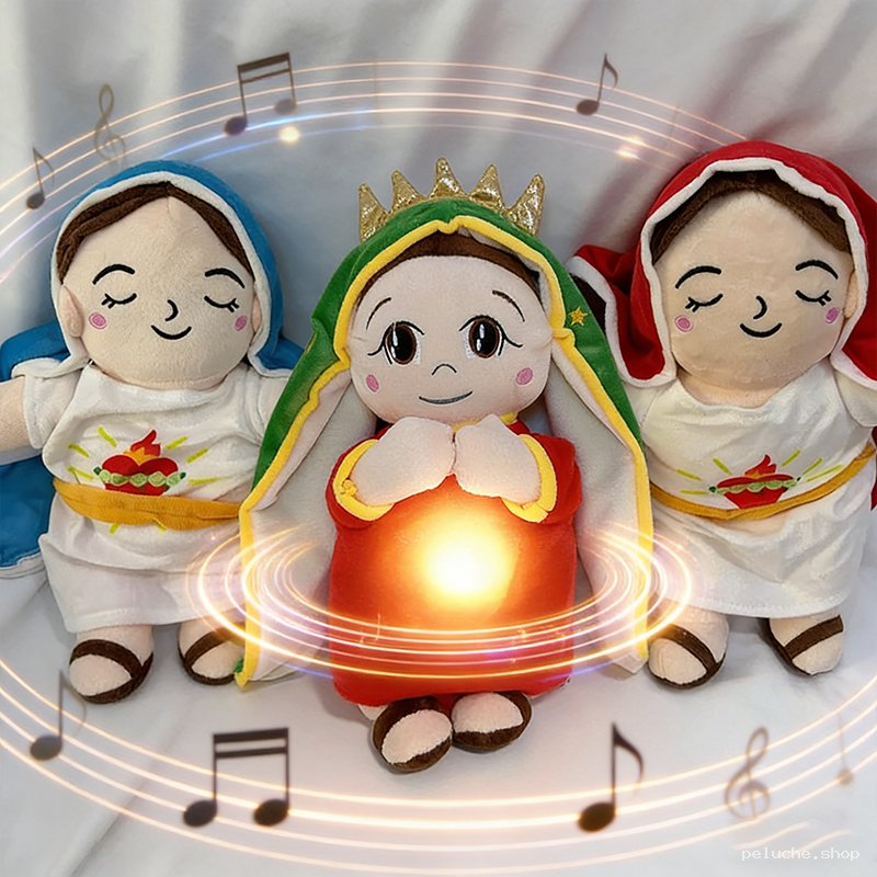 Peluches Religieuses Lumineuses - Vierge Marie & Jésus