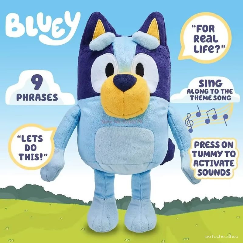 Peluche Bluey Interactive avec 9 Phrases et Chanson Thème