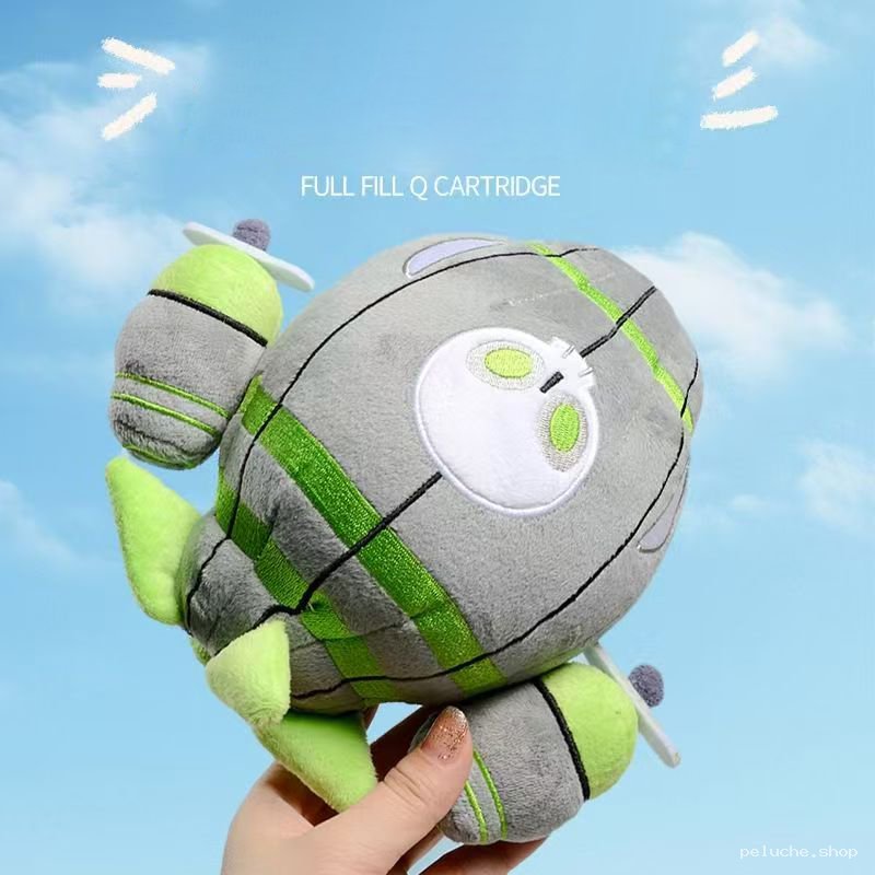 Peluche Fusée Spatiale Grise & Verte - Jouet Doux Enfant