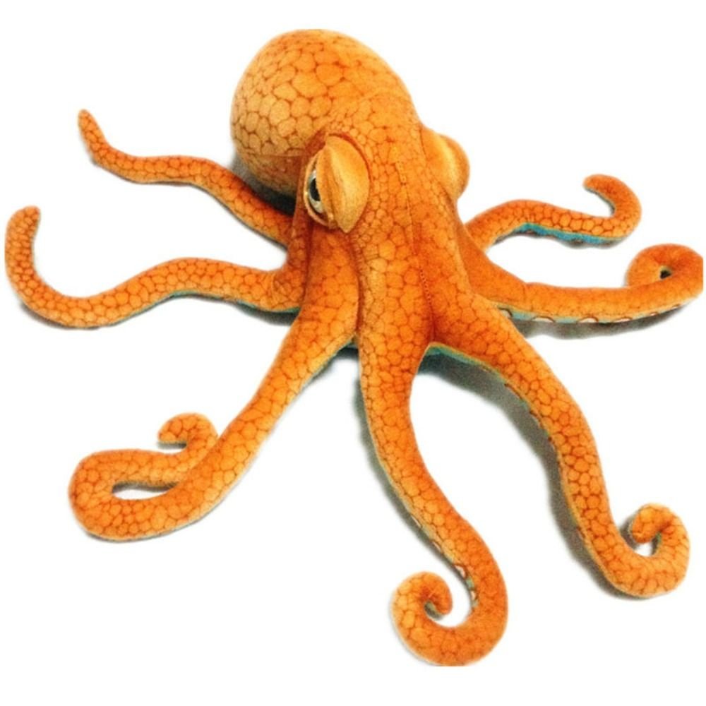 Peluche Pieuvre Orange Réaliste | Douce & Adorable | Cadeau Enfant