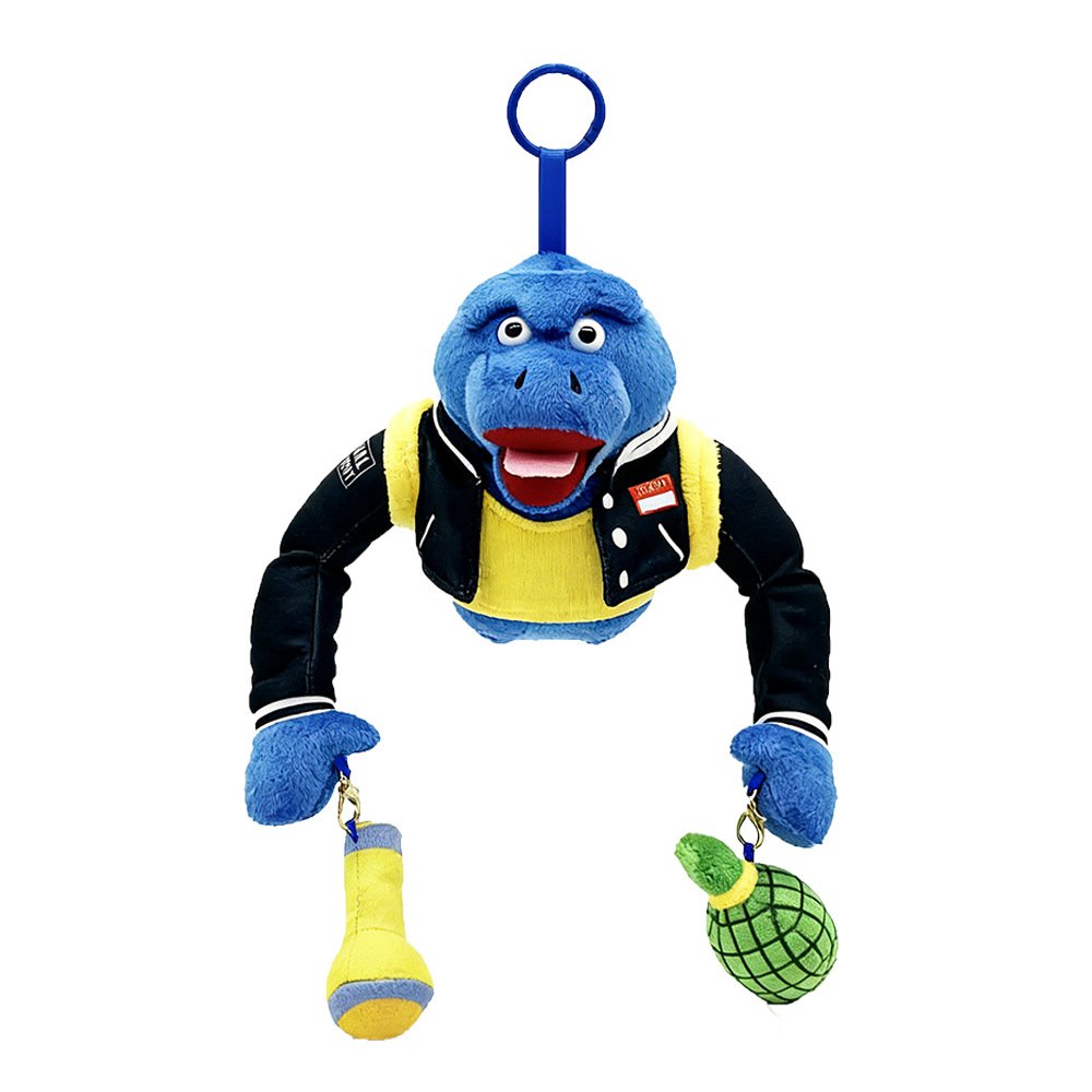 Peluche Hicky le Singe Bleu Rocker - Porte-clés Unique
