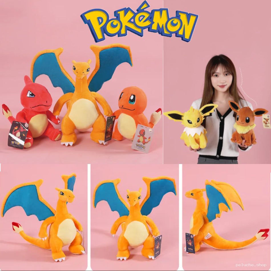 Peluche Pokémon : Dracaufeu, Salamèche, Évoli & Co | Douceur