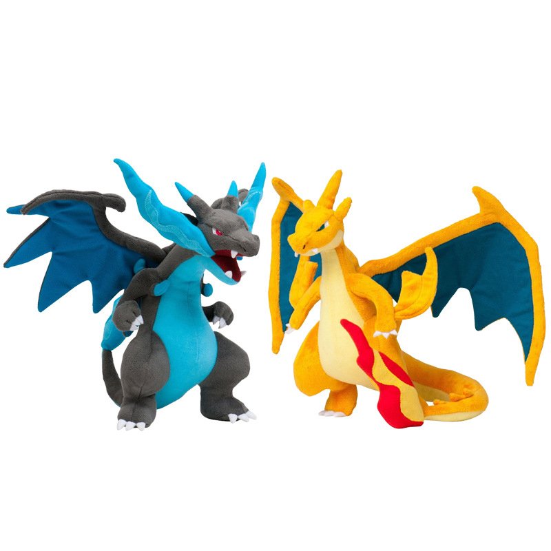 Peluches Dracaufeu et Méga Dracaufeu X - Collection Pokémon