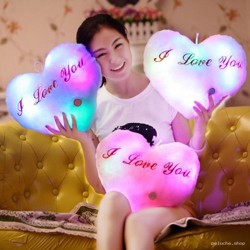 Peluche Cœur Lumineux "I Love You" | Cadeau Romantique
