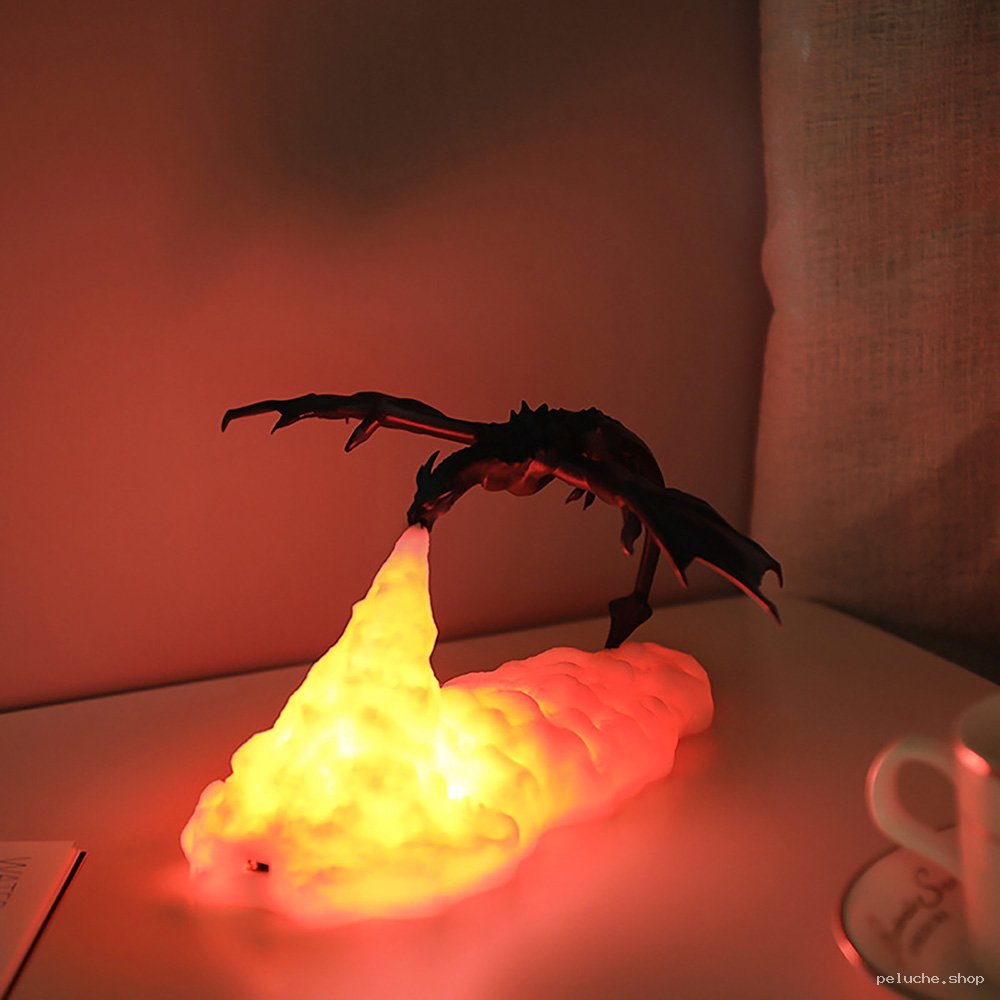 Lampe Veilleuse Dragon Cracheur de Feu | Lumière Ambiance