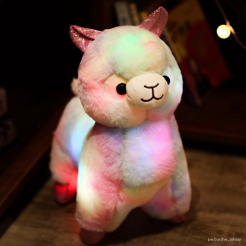 Peluche Alpaga Lumineuse Arc-en-ciel - Douceur et Magie