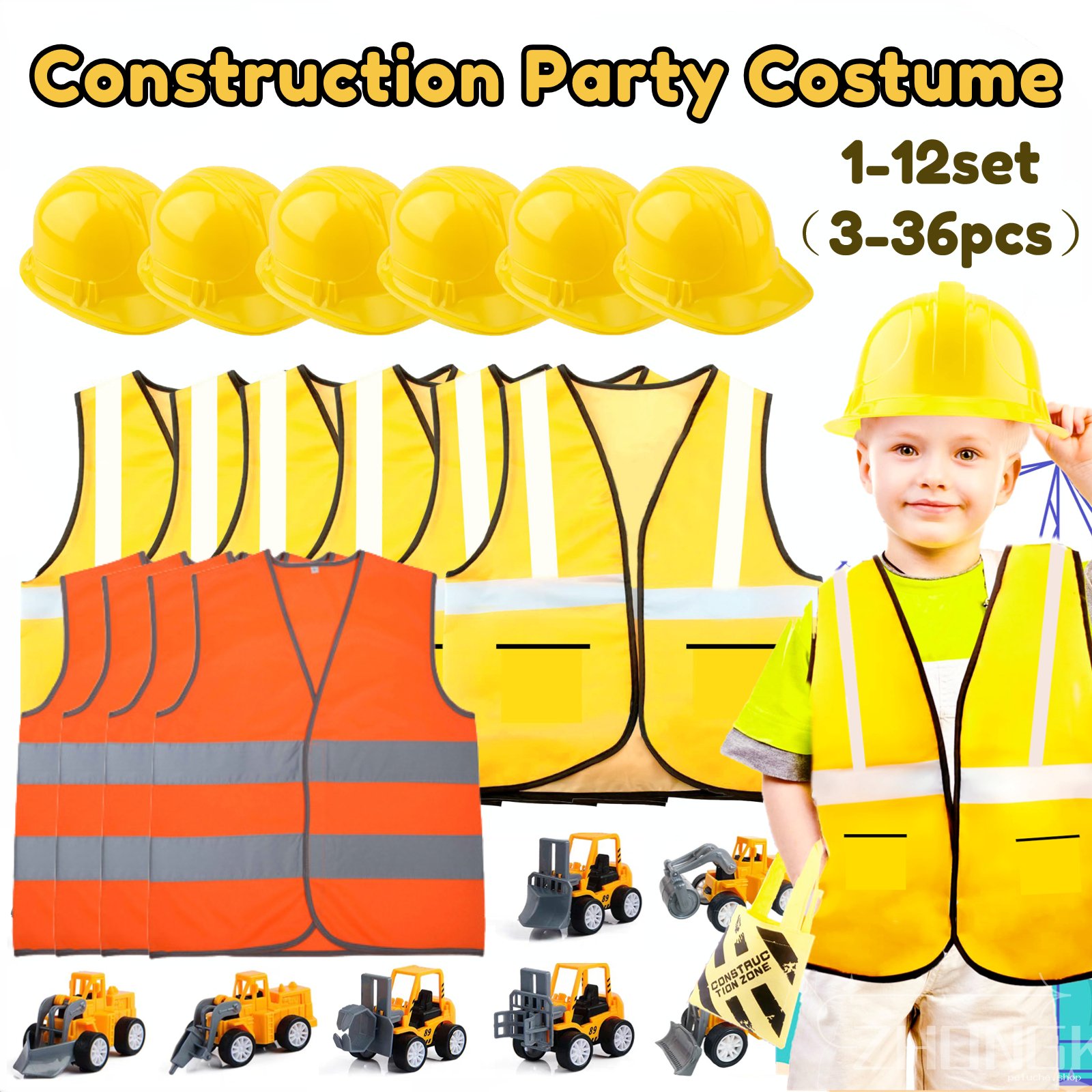 Costume de Fête Chantier Enfant - Casques, Gilets & Jouets