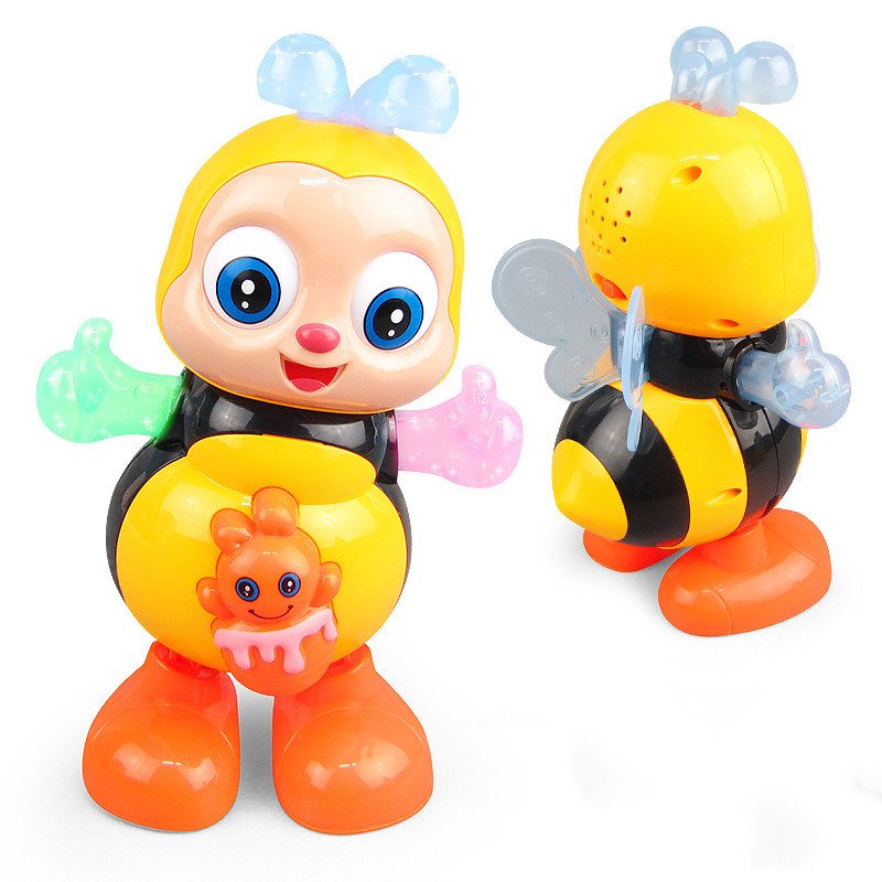 Jouet Éducatif Abeille Dansante Lumineuse et Musicale pour Bébé