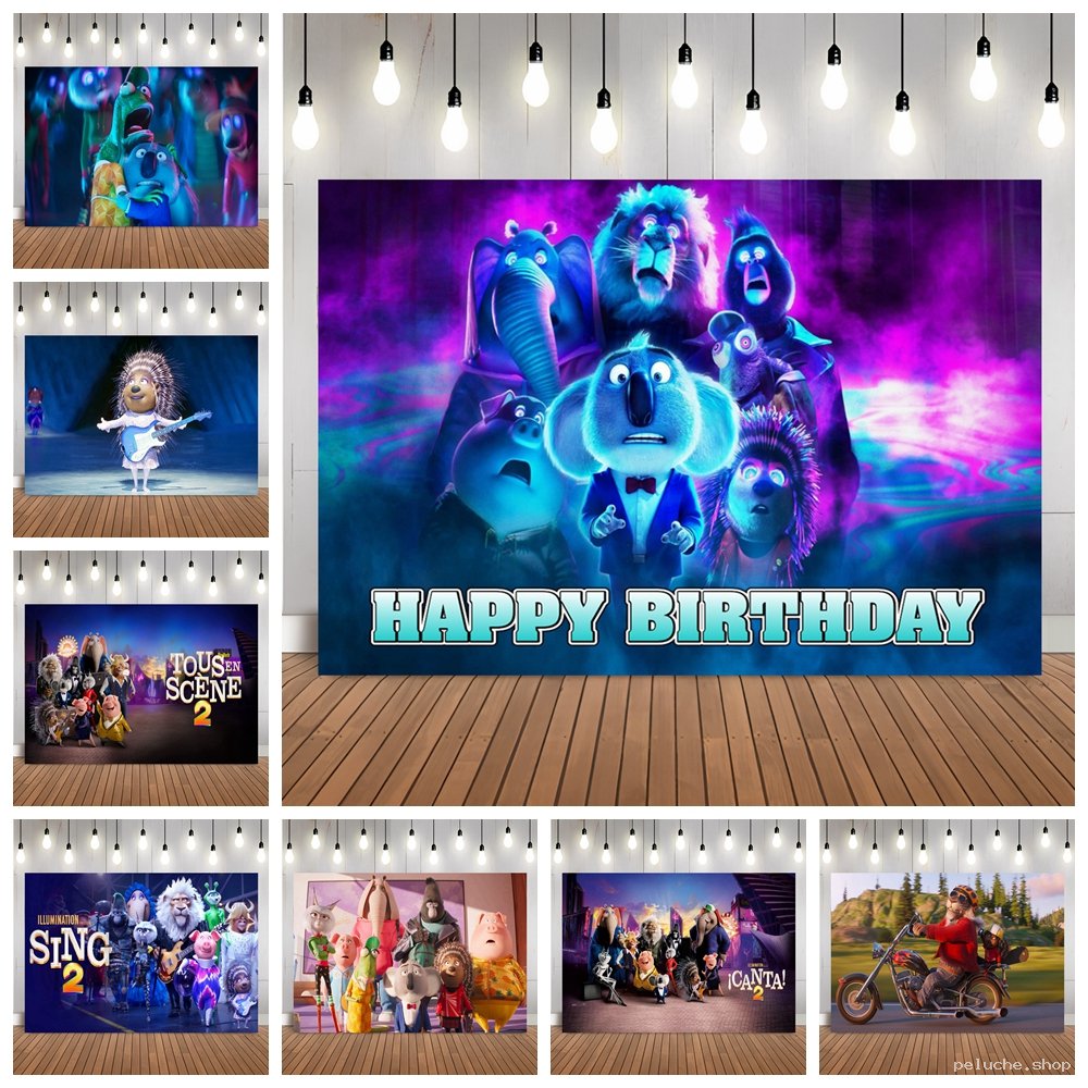 Toile de fond Anniversaire Tous en Scène 2 - Décor fête enfants