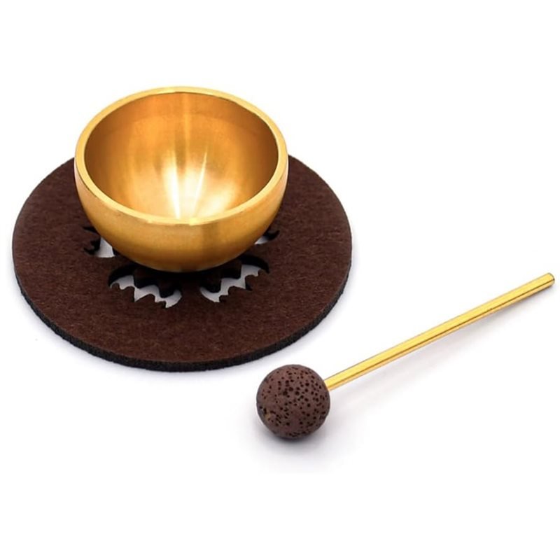 Bol Chantant Doré Tibetain | Kit Méditation & Relaxation