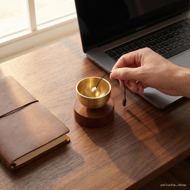 Mini Bol Chantant Laiton & Bois | Relaxation & Bureau Zen