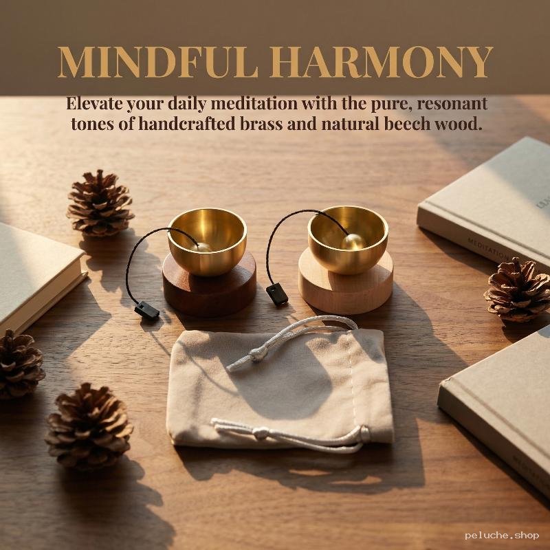 Bols Tibétains Harmonie pour Méditation - Laiton & Bois