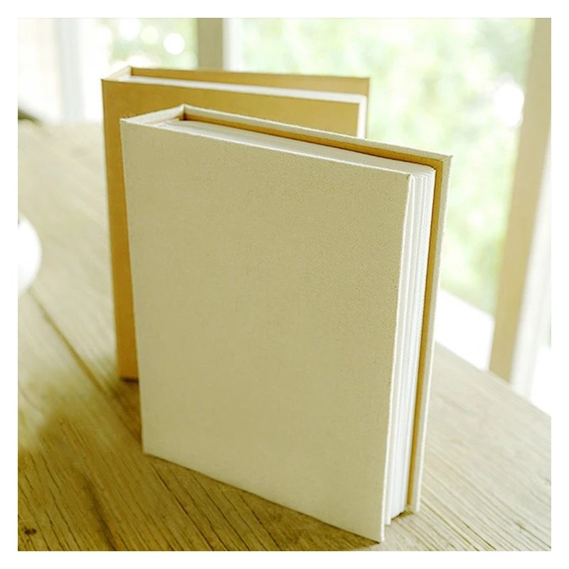 Carnet vierge toile beige et kraft pour dessin et écriture