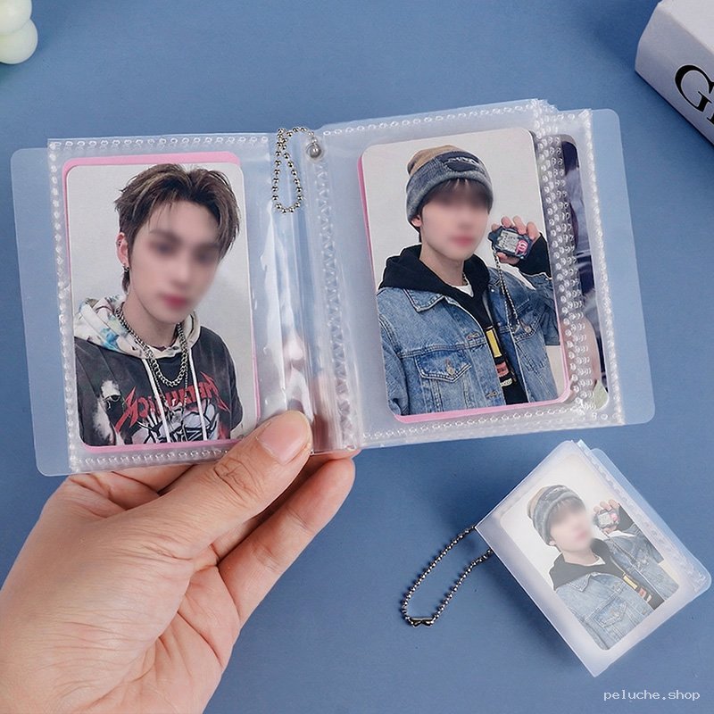 Mini album Kpop transparent pour photocards avec porte-clés
