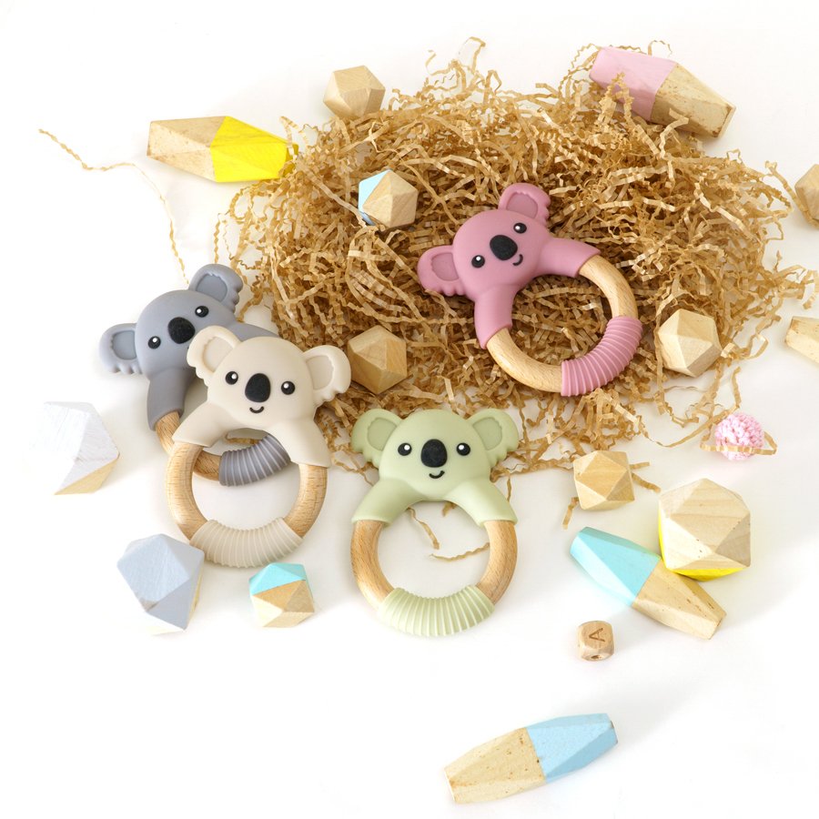 Anneau de Dentition Koala Bébé Silicone & Bois | Apaisant