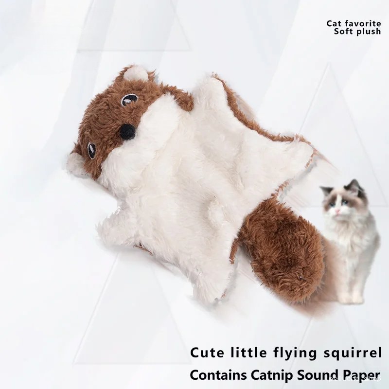 Jouet Écureuil Volant Peluche pour Chat - Cataire & Sonore