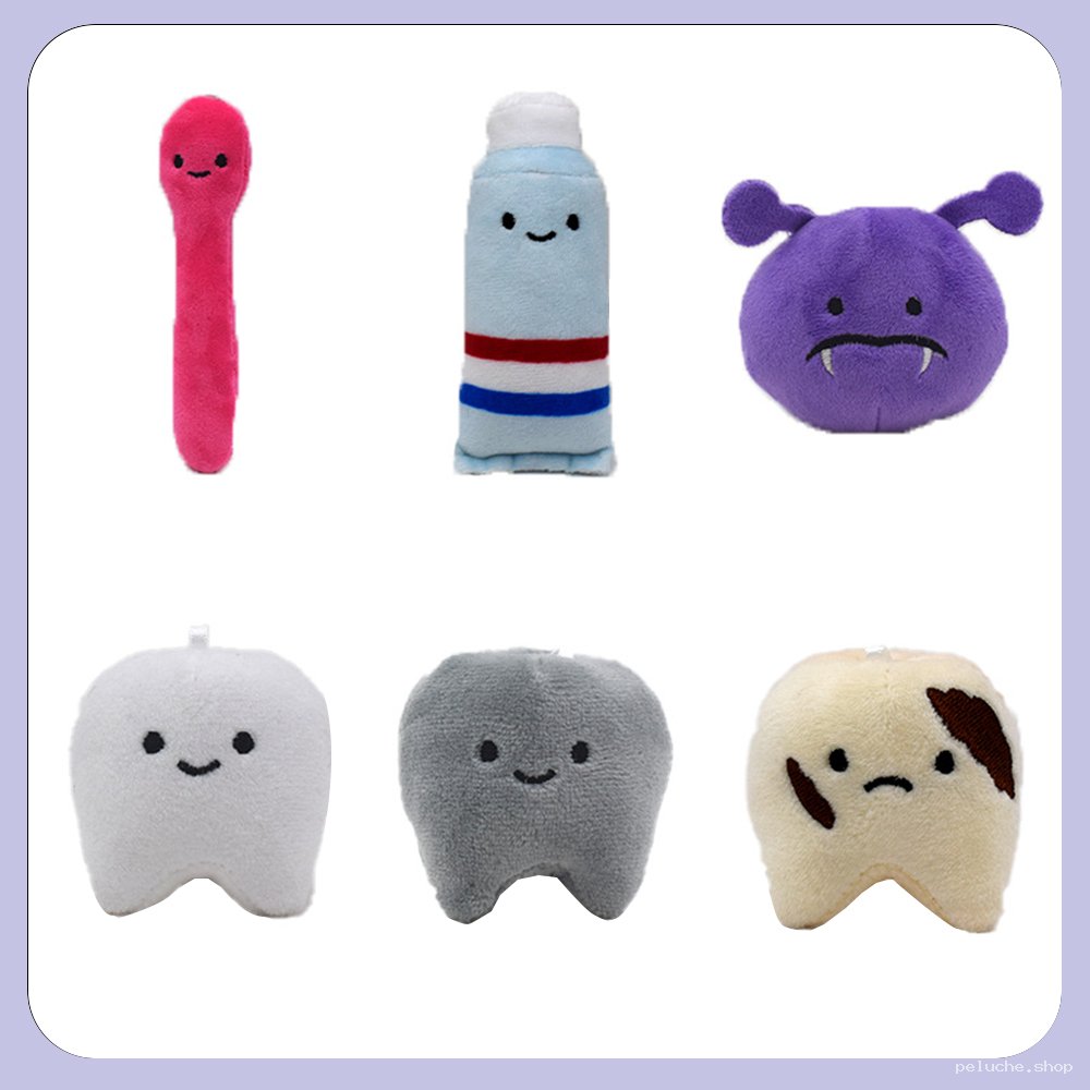 Peluches Hygiène Dentaire Adorables | Brosse à Dents et Dents