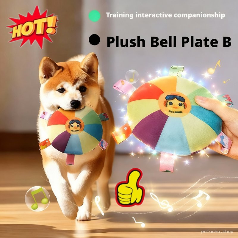 Jouet Peluche Interactif Chien - Clochette Colorée Animaux
