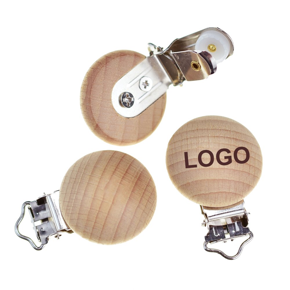 Attache Tétine Bois Personnalisable pour Bébé - Sûre & Chic