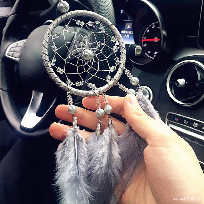 Attrape-rêves Gris Élégant | Décoration Auto & Maison Chic