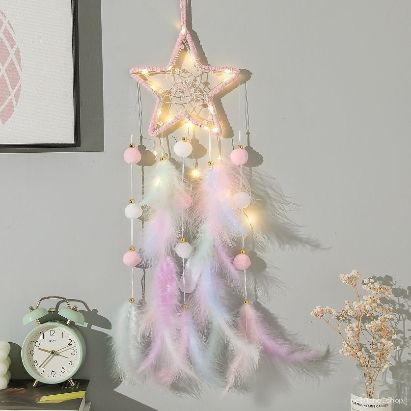 Attrape-rêves Étoile Lumineux Pastel | Déco Murale Enfant