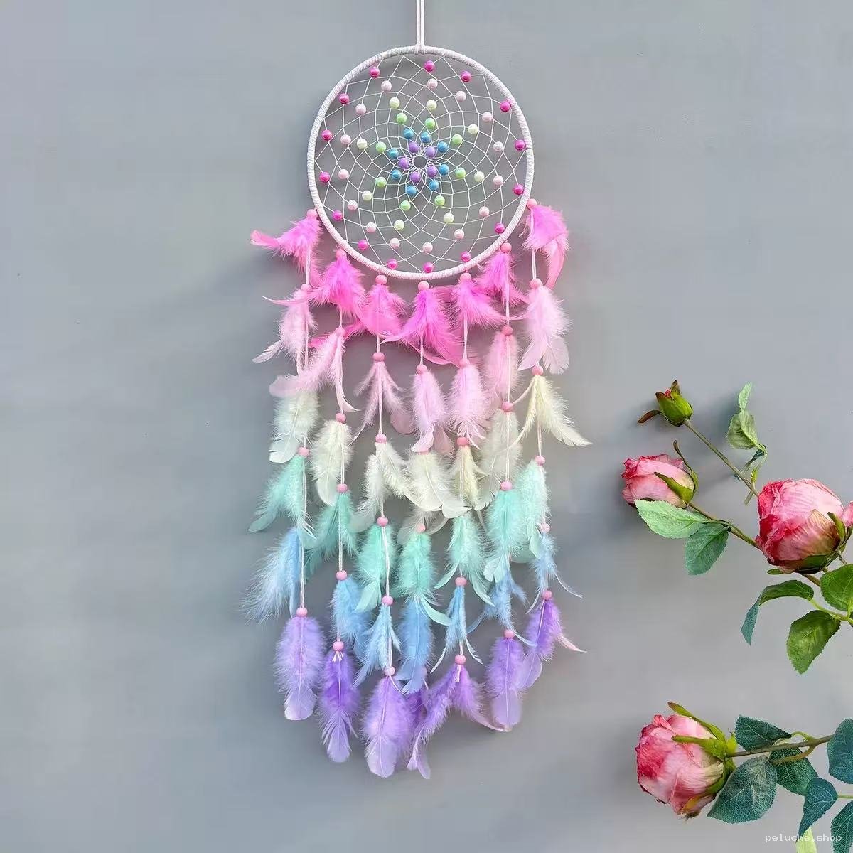 Attrape-rêves Pastel Arc-en-ciel - Décoration Murale Boho