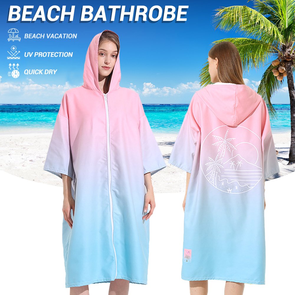 Peignoir de Plage Dégradé Rose Bleu – Protection UV & Séchage Rapide