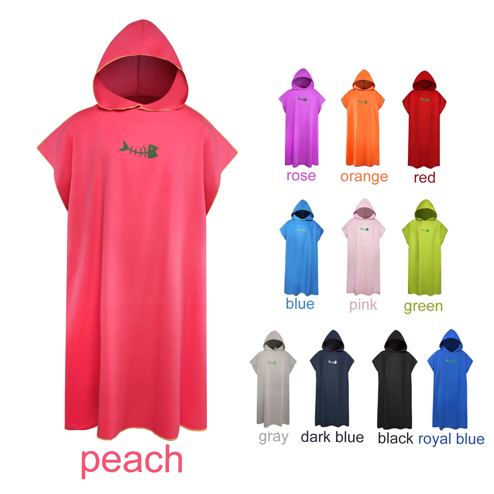 Poncho Serviette de Plage à Capuche Microfibre pour Surf