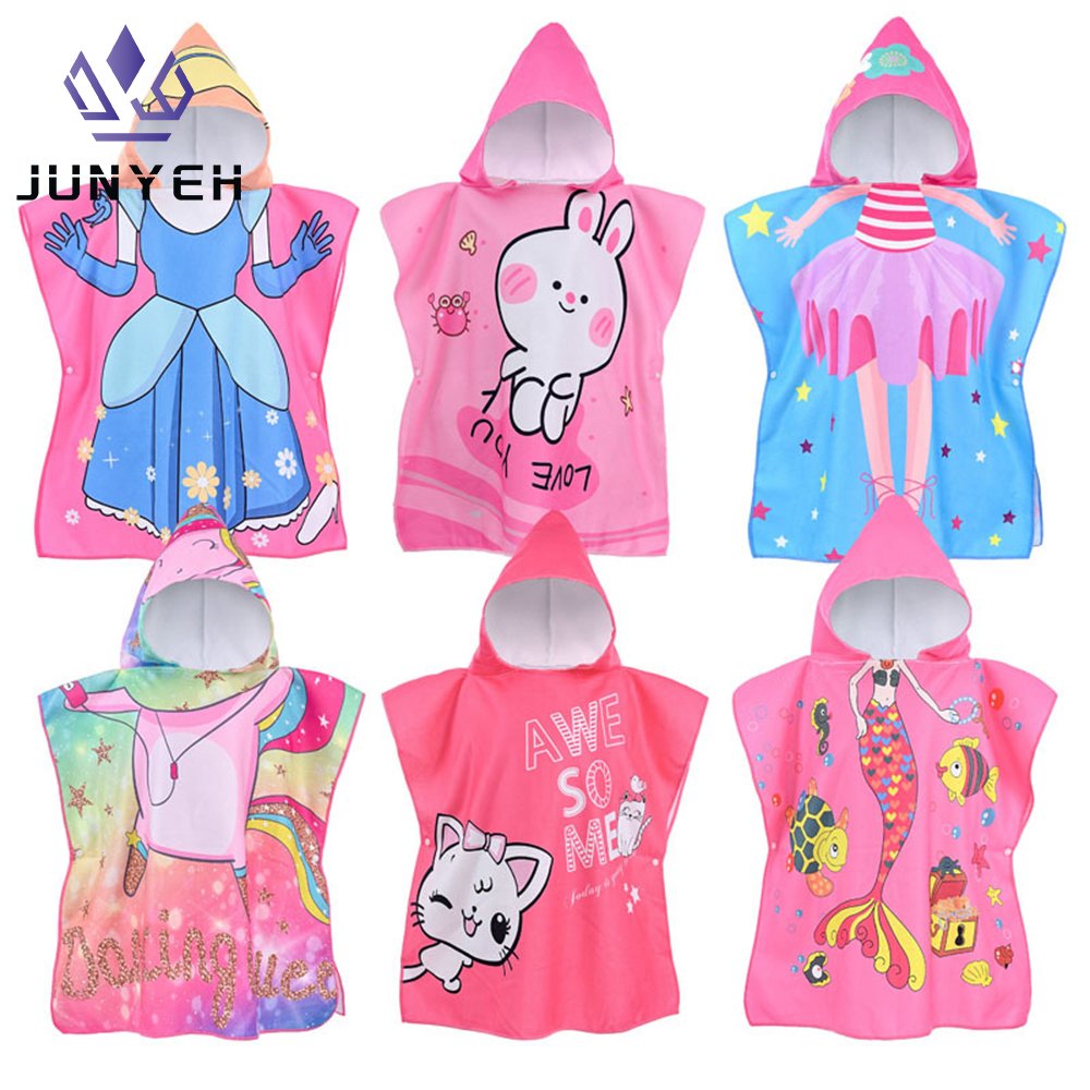 Serviette Poncho Enfant Fantaisie à Capuche | Plage & Bain