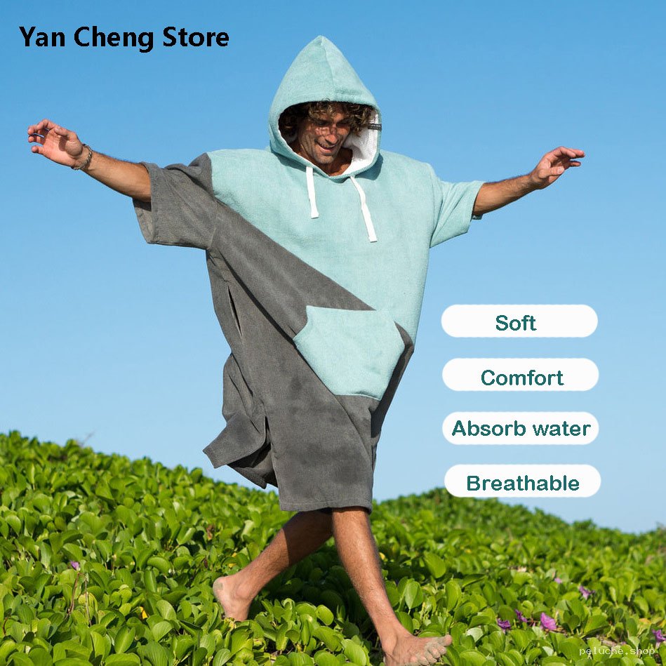 Peignoir Poncho Surf Homme - Doux, Absorbant & Confortable
