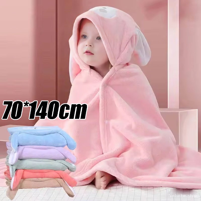 Cape de Bain Bébé à Capuche Lapin - Ultra Douce 70x140cm
