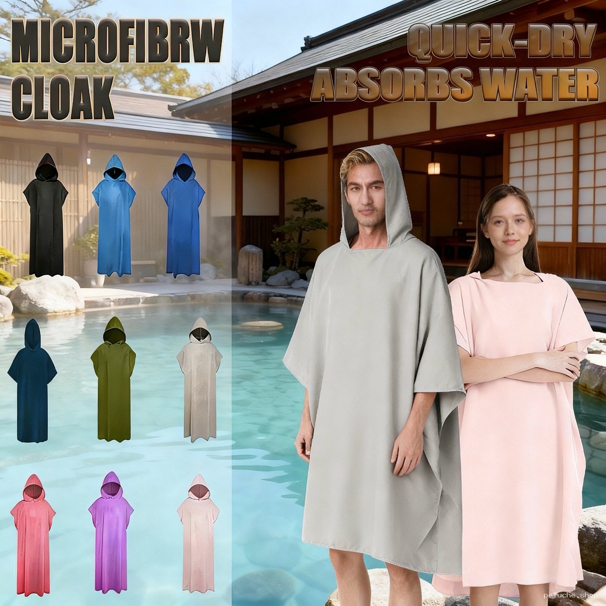 Poncho Microfibre Séchage Rapide - Serviette de Plage/Bain