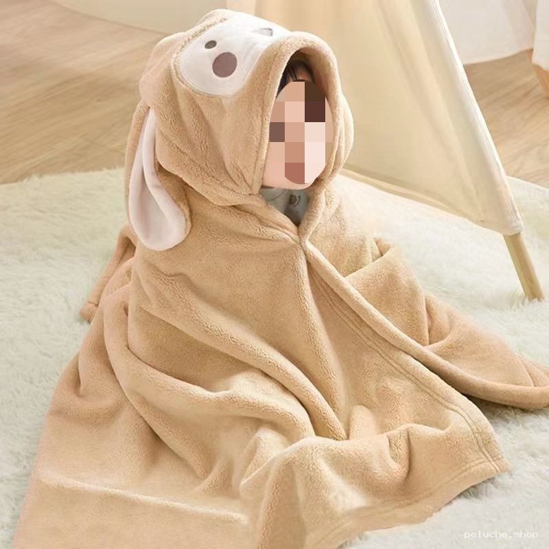 Couverture Enfant Polaire à Capuche Lapin - Douce et Chaude