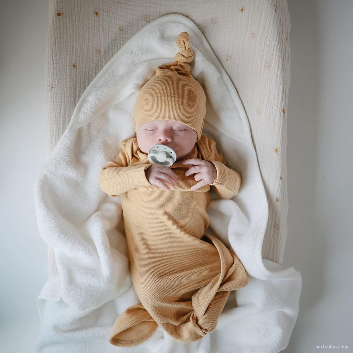 Sac de Nuit Bébé & Bonnet Noué Coton Doux | Naissance